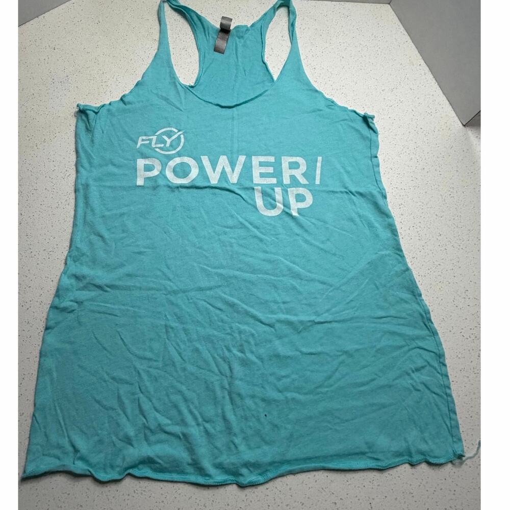 Racerback Workout tank top Fly Power Up Light Blue Size Large